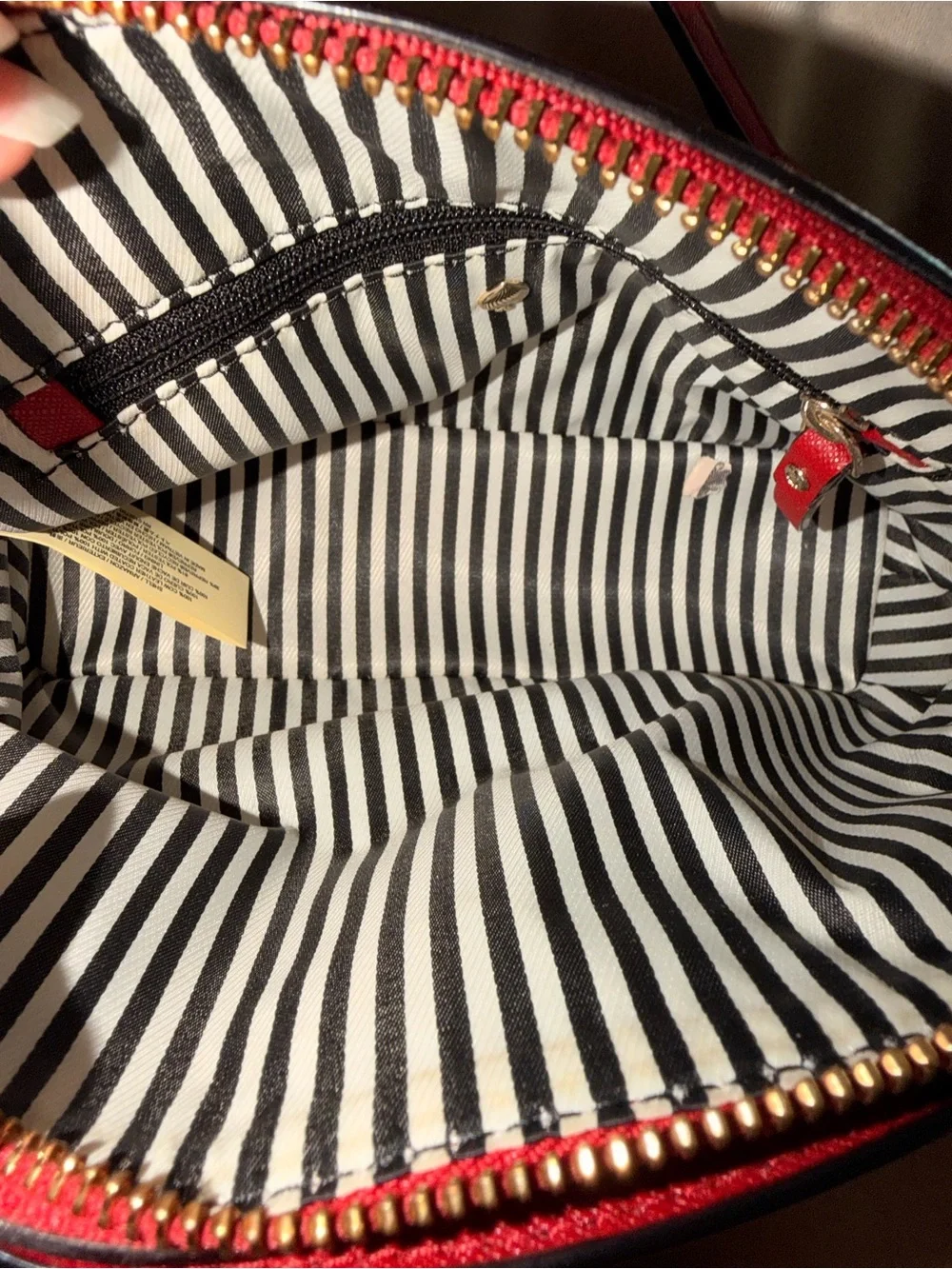 kate spade Red Saffiano Dome Crossbody with Gold Hardware